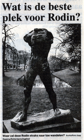 Wat is de beste plek voor Rodin? Krantenartikel in 1998