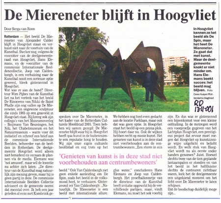 De miereneter herplaatst in Hoogvliet